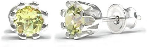 Fickle Jade Gemstone Stud Earrings 2g 925 Sterling Silver 15mm