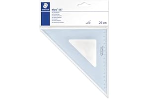 Mars 567 - Equerre Plastique Bleu Transparent 26 Cm 45°/45° Scolaire