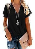 Camisa casual de mujer, mangas cortas, de liso