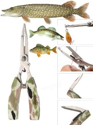 Pas de marque Spring Fishing Braid Cutter – Stainless Steel Open Jump Rings – Greenhouse Sleeves – Makes Removing Hooks Without Damaging The Fish Has Two Knives Knives – House + Cable Protective