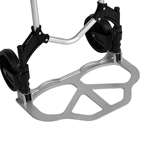Finether klappbare Alu-Karre Sackkarre Transportkarre Handkarre mit ausziehbarem Griff Paketroller Kistenkarre aus hochwertigem Aluminium zum Transport von Kisten Gepäck belastbar bis 80 kg klappbar - 4