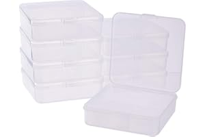 BENECREAT 8Pcs Carré Transparent Perles en Plastique Conteneurs De Stockage Bijoux Organisateur Boîte avec Couvercles Flip-up pour Pills, Herbes, Perle Minuscule, Jewerlry Findings-10.5x10.5x3cm