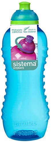 Sistema Twist 'n' Sip BPA Free Water Bottle, 460 ml - Blue Sistema Twist 'n' Sip BPA Free Water Bottle, 460 ml - Blue