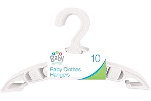 123 BABY ESSENTIALS 10x Baby Toddler Childrens Kids Child Small Plastic Clothes Coat Hangers Nursery - White
