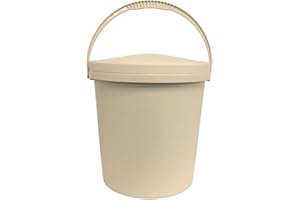Junior Joy 16L Nappy Storage Pail with Secure Lid and Handle – Cream – Durable, Odour-Blocking Bin for Baby Nappies, Laundry, Toys – 80cm x 60cm x 47cm – Multi-Purpose, Easy-Clean Plastic