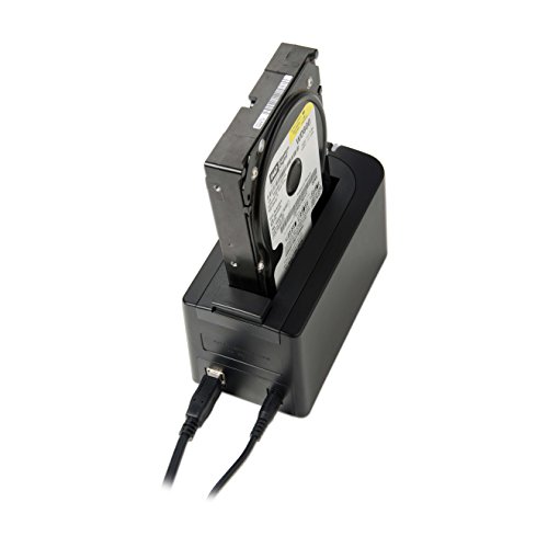 Sabrent Festplatten Docking Station – USB 3.0 auf SATA externe Festplatten Docking Station für 2,5 oder 3,5 Zoll HDD, SSD [Unterstützt UASP und 8TB +] (DS-UBLK) - 3