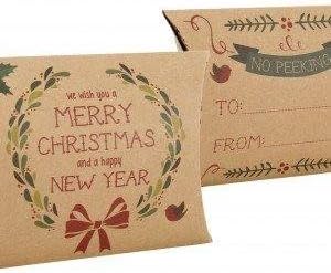 Bags of Room - Pillow Boxes - Assorted 'Merry Christmas' Craft Paper