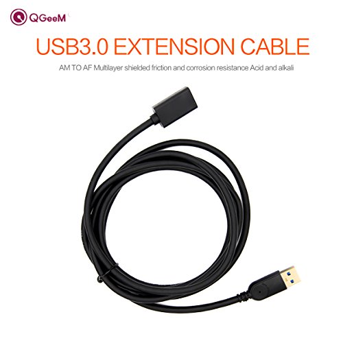 qgeem 3 Feet 1 m USB 3.0 Verlängerungskabel, Super Speed Datenübertragung, A Stecker an A Buchse, für USB-Stick, Festplatte, Kartenleser, Tastatur, Drucker, Scanner, Kamera und mehr - 2