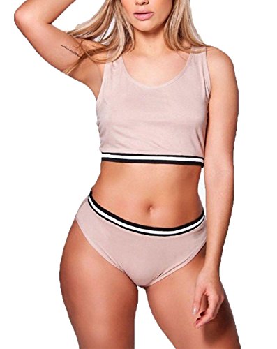 Womens-Sleeveless-Racer-Back-Muscle-Crop-Yoga-Top-Ladies-Brief-Suit