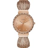 Guess Damen Analog Quarz Uhr mit Edelstahl Armband W1083L3