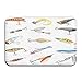 Produktbild Nacasu Memory Foam Bath Mat Non Slip Absorbent Super Cozy Plush Bathroom Rug Carpet,Several Fish Hook Equipment Objects Trolling Angling Netting Gathering Activity,Decor Door Mat 23.6 X 15.7 Inches