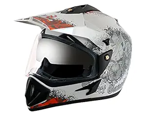 Vega Off Road D/V Gangster White Orange Helmet-M