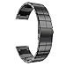 Produktbild Muium Für Samsung Galaxy Watch Active,Milanese Rosegold Edelstahl-Armband Uhrenarmbänder Uhrband Watch Band Watch Strap Uhr Unisex mit Edelstahlschliesse Faltschließe (Schwarz)