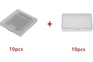 WiCareYo 10 unids caso de protección de cartucho de juego blanco claro para Gameboy Color GBC & 10 unids juego de protección de tapa transparente cubierta de polvo para Gameboy Advance GBA