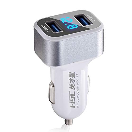 Preisvergleich Produktbild Elviray Dual USB Autoladegerät Adapter Autobatterie Spannungswächter Tragbar