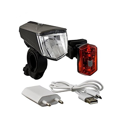 Büchel Batterieleuchten Set "Vail 70" mit 80 LUX Li-Io Akku und USB Ladekabel