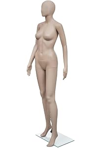 Weiblicher Schaufensterpuppenkopf Mit Glasständer – Ca. 50 Cm Hoch – Für Perücken, Make-up-Training & Deko