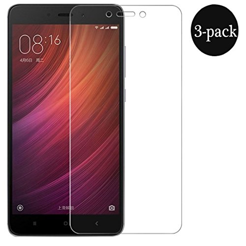  3-Unidades  Protector de Pantalla Xiaomi Redmi Note 4  Juhe Redmi Note 4 Cristal Templado Vidrio Templado Alta Definicion sin Burbujas 9H Dureza Anti-golpe Ajuste Perfecto Cristal Templado Xiaomi R