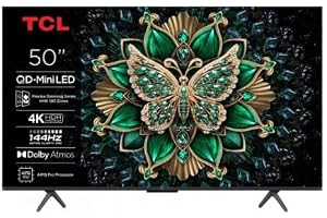TCL 50" C6K 4K QD Mini-LED Google TV, 144Hz, Dolby Vision IQ, HDR10+, ALLM, VRR, 4x HDMI 2.1, Dolby Atmos, Wi-Fi 5