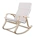 Songmics Birch Wood Relaxing Rocking Chair with 100% cotton Seat Max Load: 120 kg Beige LYY30M