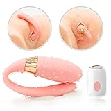 Anseke Type U avec Œuf Vibrant télécommande sans Fil Fascination, Silicone 10 Modes de Vibration muet et Doux pour la Peau, Massage Rechargeable par USB