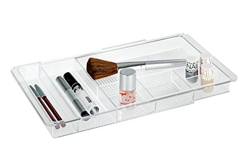 Wenko 22664100 Femme ausziehbar Make-Up Organizer, Kosmetik-Aufbewahrung , Acryl, transparent, 19.5 x 48 x 3 cm