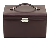Lieferumfang: 1 Friedrich|23 Schmuckkoffer, Classico, Abmessungen: 24 x 15 x 16 cm, Material: Leder/Feinsynthetik, Farbe: Weinrot, 23231-1