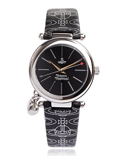 Vivienne Westwood Orb Women's Quartz Watch with Black Dial Analogue Display and Black Leather Strap VV006BKBK