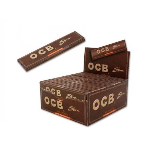 OCB Slim Braun ungebleicht Virgin King Size Papier – 10 Heftchen - 2