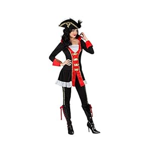 Disfraz capitana pirata negro y rojo