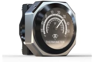 TOTMOX Termómetro para manillar de motocicleta, indicador de temperatura de aleación luminosa resistente al agua para Ya-ma-ha Kawa-saki Su-zuki, termómetro de esfera fluorescente visible nocturna