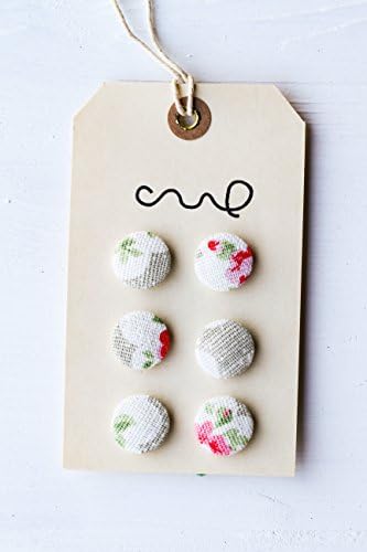 redchocol8(R Set of 6 Handmade Cath Kidston Fabric Covered Buttons Beige Provence Rose 19mm 30L