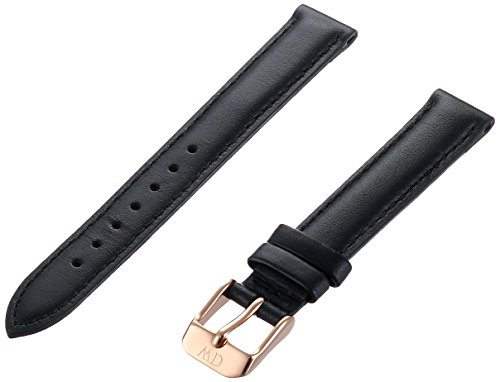 Daniel Wellington Damen-Uhrenarmband Classy Sheffield Leder schwarz Schließe Rosegold DW00200060