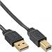 Produktbild InLine USB 2.0 Flachkabel - A an B - schwarz - Kontakte gold - 1,8m, 31518F