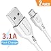 Price comparison product image SOMOSTEL Super Fast Micro USB Charging Cable 1M/3.3FT 2Pack, 3.1A Data Sync Android Phone Charger Wire Power Cord Moto Droid Turbo 2,Samsung Galaxy S7 S6,LG,Note 4 5,Xbox One Controller White