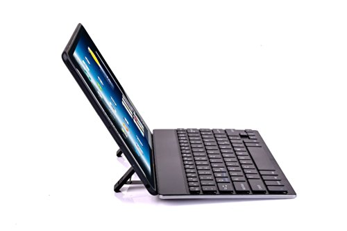 Supremery Bluetooth Tastatur Keyboard mit eingebauter Standfunktion (schnurlos) für MAC OS, Windows 10/ 8/ 7, IOS 9 / 8, Android (QWERTZ, deutsches Tastaturlayout) - 3