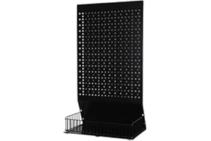 GERSO Expositor de sobremesa de chapa perforada con orificios Euro – color negro RAL 9005