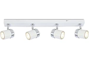 UKEW 4-Way LED Ceiling Light Fitting - 50 Watts Adjustable GU10 Spot Lights for Kitchen, Bedroom, Living Room - Modern Flush Ceiling Lights Compatible with LED Bulbs