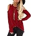 Produktbild Damen Weihnachten Blusen Rentier Bedruckte Oansatz Langarm Sweatshirt Tops Bluse rot S