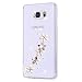Produktbild Samsung Galaxy Alpha Hülle, Sense TE Strass [3D Handgefertigt] Diamant Serie Bling Schutz Handy Tasche Kristall Transparent Case Cover Hülle mit Retro Anti Staub Stecker - Diagonal Blumen / Klar