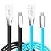 Produktbild Micro USB Kabel, AllBlue High Speed 2m Rhombus Wohnung Zink-Legierung Micro USB 2.0 Sync und aufladen Datenkabel für Samsung Galaxy S7 / S7 Edge-Nexus LG HTC Android Smart Phones und Mehr (Blau+Schwarz)