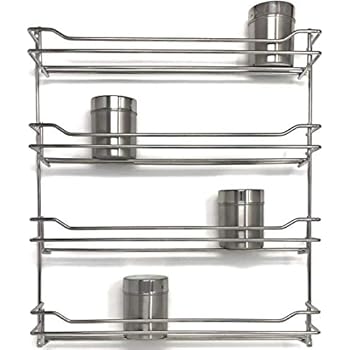 Wand befestigter Doppel Tier Edelstahl Gewürzregal / Küche Storage Rack