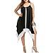 Produktbild MRULIC FrauenFrauen Plus Size Bilayer Sleeveless Unregelmäßige Schaukel Lose Mini Sling Kleid(Schwarz,EU-46/CN-2XL)