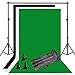 Price comparison product image BEJOHU Studio Photo Portable Backdrop Stand Kit - 6.5ftx6.5ft/2mx2m Background Support System + 3 x 10ft(L) x 6ft(W) Photography Backgrounds (Green/Black/White) + 3 Backdrop Clamps