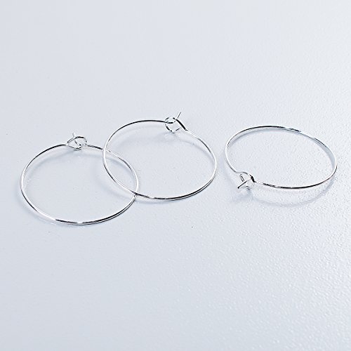 Fyore Versilberte Legierung Wein Glas Charme Ringe für Namensschild Bar Craft 29 x 25 mm 100 Stück 29 x 25mm Silber - 5
