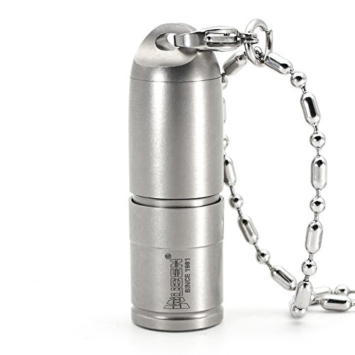 Wuben G338 Mini-Taschenlampe. leistungsstark, 130 Lumen, wasserdicht, wiederaufladbar per USB, fokussierbar, 2 Modi, Cree XP-G2 LED, Titaniumlegierung, Silberfarben