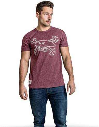 Red Torpedo Guy Martin Primo Quality Mens 'Spanner Swarm' T-Shirt - Burgundy XL