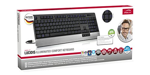 Speedlink Lucidis Tastatur mit regelbarer blauer Tastenbeleuchtung (Vollformat-Tastenfeld, Pfeil- und Ziffernblock, USB) - 3