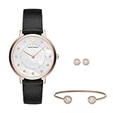 Emporio Armani Damen Analog Quarz Uhr mit Leder Armband AR80011
