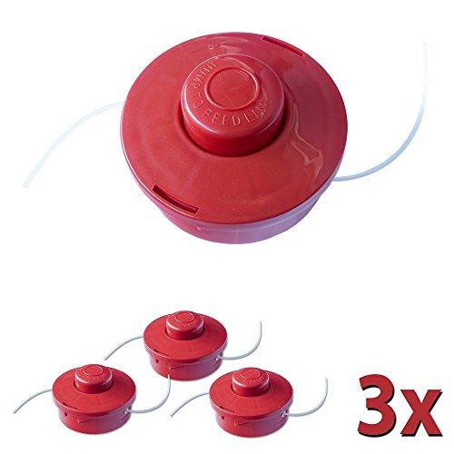 Nemaxx 03FS2 3x Fadenspule mit Tippautomatik Doppelfadenkopf Fadenkopf Mähkopf Mähfaden Nylonschnurrolle Grasschneider Zubehör Ersatz Spule für Benzin Motorsense, rot - 4